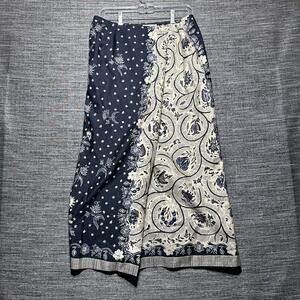 Saks Jade Vintage Batik Skirt Women's Size 10 Blue Wrap